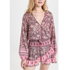 Alicia bell long sleeve Evelyn Mini Dress (charcoal/teal/pink)